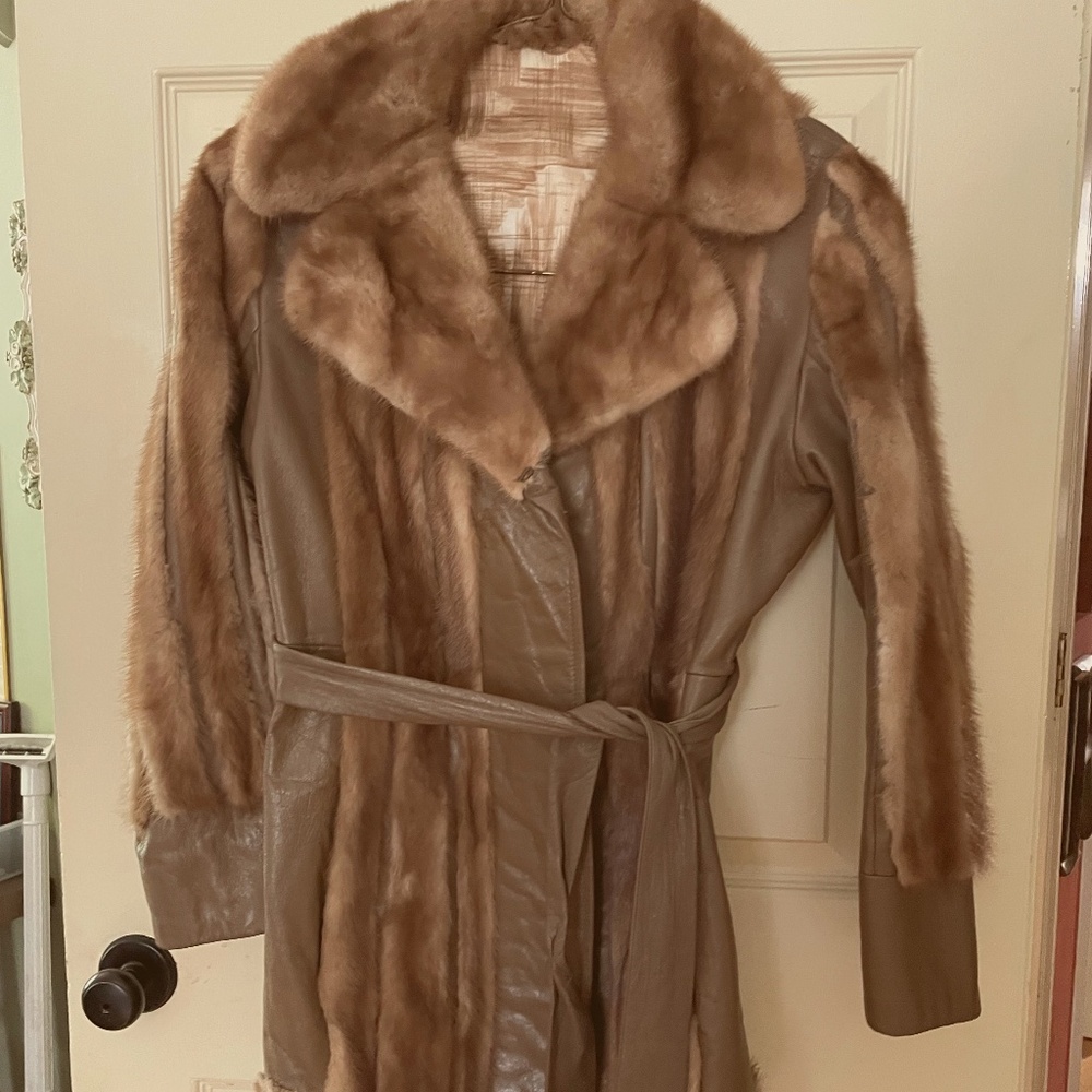Mink and Leather Short Coat